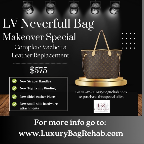 Louis Vuitton Neverfull Vachetta Leather Replacement Side Strap cinches sides - Picture 10 of 10